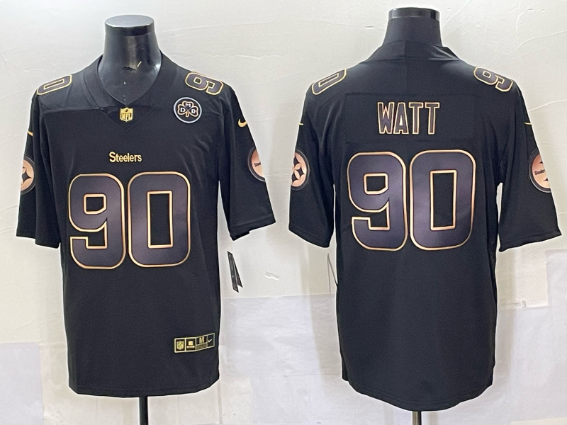 Men Pittsburgh Steelers #90 Watt Black Nike Limited NFL 2025 Jersey style 04->pittsburgh steelers->NFL Jersey